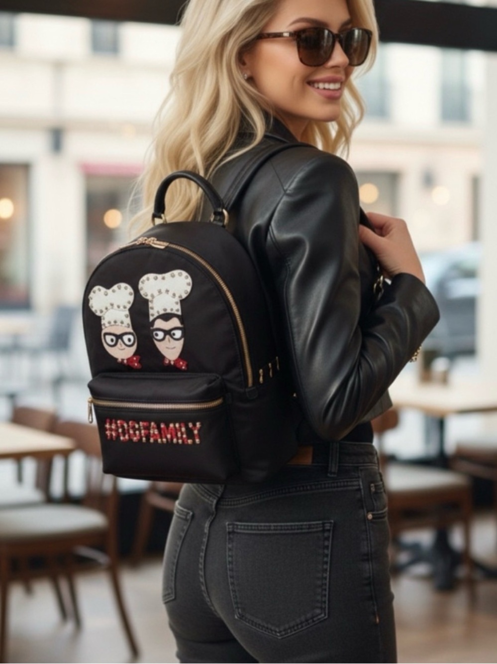NWT $1673 Leather -Nylon Dolce & Gabbana Vulcano Women’s  Backpack - Picture 2 of 13